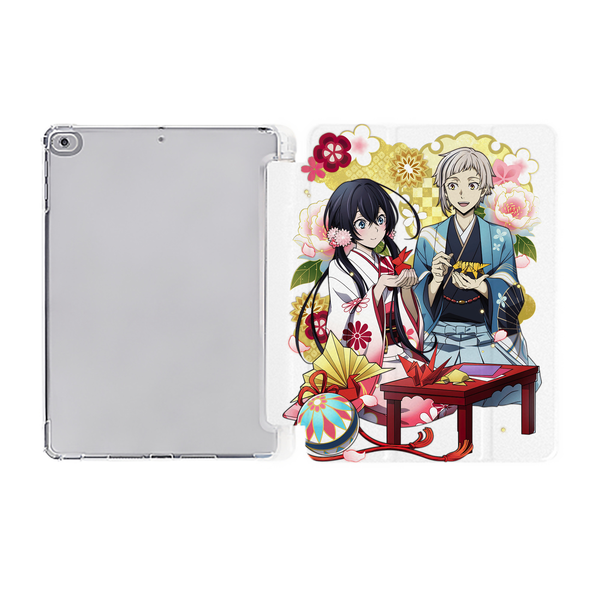 （画像用） 文豪ストレイドッグス Bungo Stray Dogs IPad ケース ペン収納付き 三つ折りスタンド PUレザー×シリコン 対応機種9.5/10.5/10.9インチ